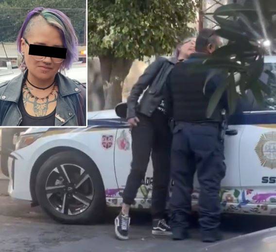 VIDEO: Tania acosaba a su ex, golpeó a un policía y ahora está detenida