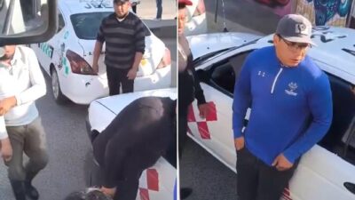VIDEO: ‘¡Hay niños!’; taxistas obligan a mamás e hijos a bajar del transporte escolar