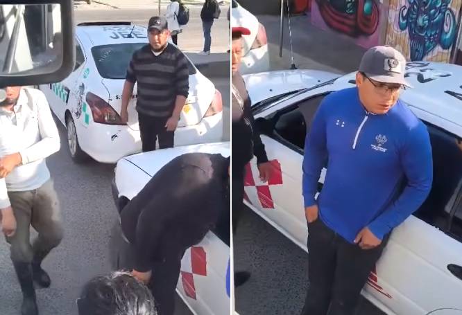VIDEO: ‘¡Hay niños!’; taxistas obligan a mamás e hijos a bajar del transporte escolar