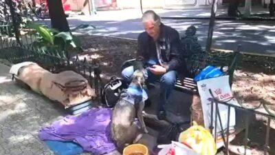 VIDEO: De la gloria a la calle; actor de Televisa vive en un camellón con sus mascotas