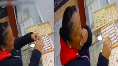 VIDEO: Ratera distrae a empleada de joyería y se traga un anillo