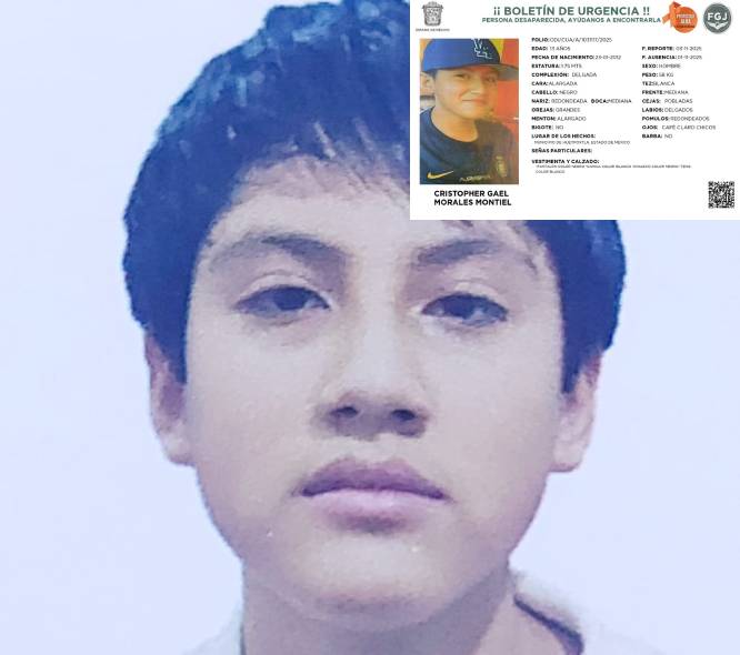 ATENCIÓN: Cristopher tiene 13 años, fue a una fiesta de disfraces y lleva 17 días desaparecido