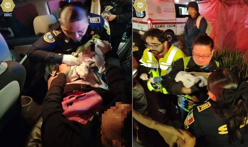 HEROÍNAS: Mujeres policías auxilian a joven madre a parir en un auto