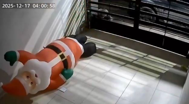 VIDEO: ‘¡Ni Santa se salva!’; sujeto se lleva adorno navideño y deja una familia triste