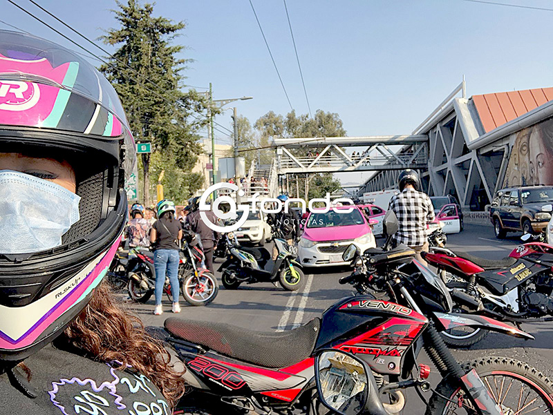 INDIGNACIÓN. Motociclistas protestan por la muerte de Roberto, quien fue arrastrado varios kilómetros por automovilista